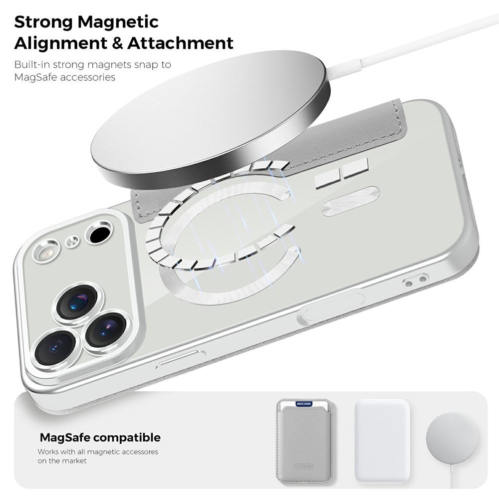 EIDERWOOD iPhone 17 Pro Flipp Deksel med Gjennomsiktig Bakside – MagSafe Kompatibel – Grå