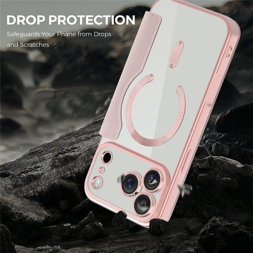 EIDERWOOD iPhone 17 Pro Flipp Deksel med Gjennomsiktig Bakside – MagSafe Kompatibel – Rosa