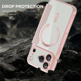 EIDERWOOD iPhone 17 Pro Flipp Deksel med Gjennomsiktig Bakside – MagSafe Kompatibel – Rosa