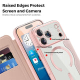 EIDERWOOD iPhone 17 Pro Flipp Deksel med Gjennomsiktig Bakside – MagSafe Kompatibel – Rosa