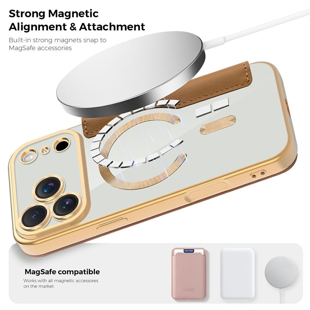 EIDERWOOD iPhone 17 Pro Flipp Deksel med Gjennomsiktig Bakside – MagSafe Kompatibel – Brun