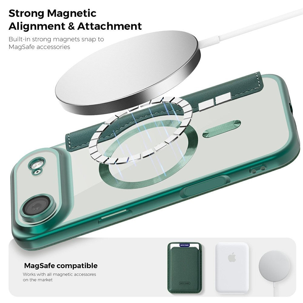EIDERWOOD iPhone Air Flipp Deksel med Gjennomsiktig Bakside – MagSafe Kompatibel – Grønn
