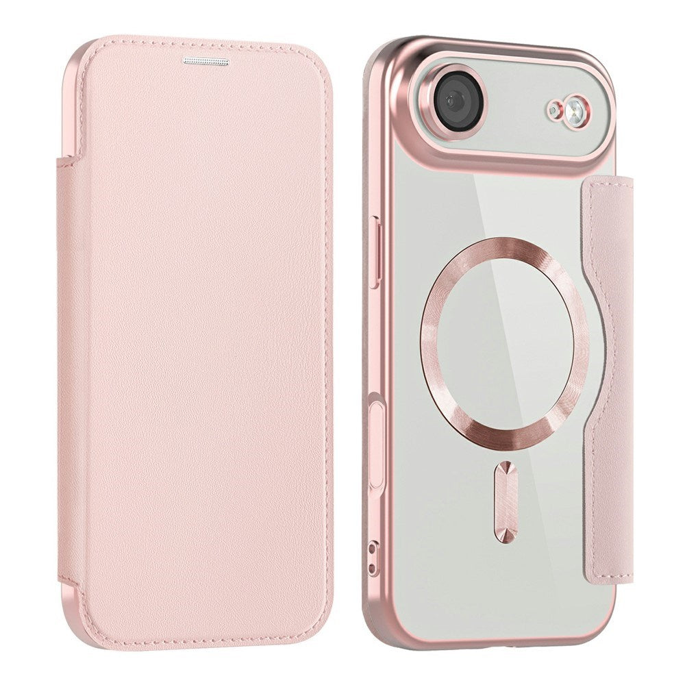 EIDERWOOD iPhone Air Flipp Deksel med Gjennomsiktig Bakside – MagSafe Kompatibel – Rosa