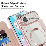 EIDERWOOD iPhone Air Flipp Deksel med Gjennomsiktig Bakside – MagSafe Kompatibel – Rosa