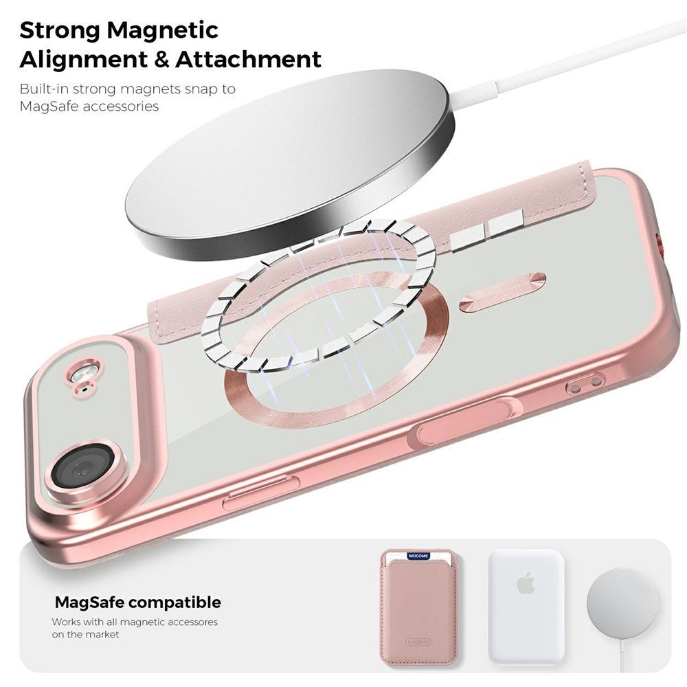 EIDERWOOD iPhone Air Flipp Deksel med Gjennomsiktig Bakside – MagSafe Kompatibel – Rosa