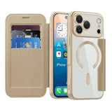 EIDERWOOD iPhone 17 Pro Max Flipp Deksel med Gjennomsiktig Bakside – MagSafe Kompatibel – Gull