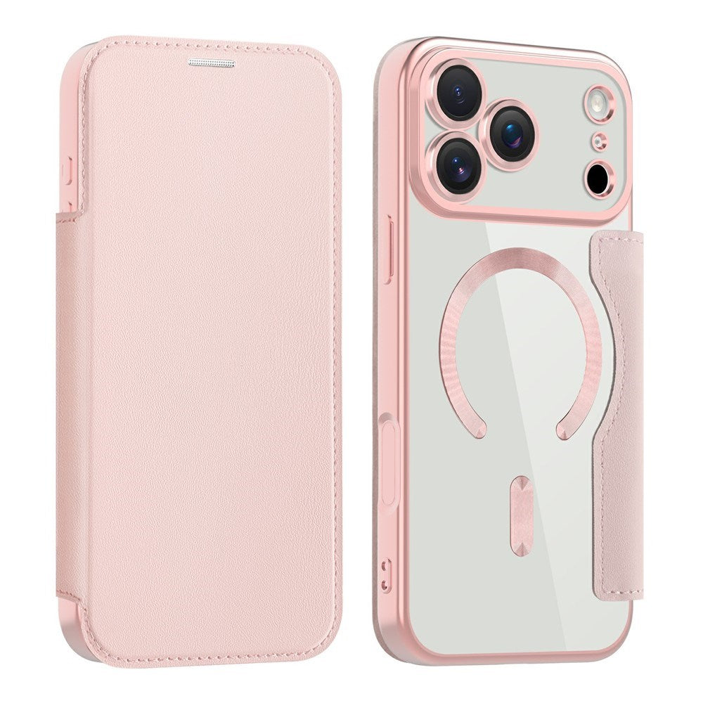 EIDERWOOD iPhone 17 Pro Max Flipp Deksel med Gjennomsiktig Bakside – MagSafe Kompatibel – Rosa