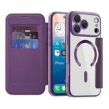 EIDERWOOD iPhone 17 Pro Max Flipp Deksel med Gjennomsiktig Bakside – MagSafe Kompatibel – Lilla