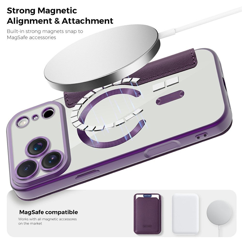 EIDERWOOD iPhone 17 Pro Max Flipp Deksel med Gjennomsiktig Bakside – MagSafe Kompatibel – Lilla