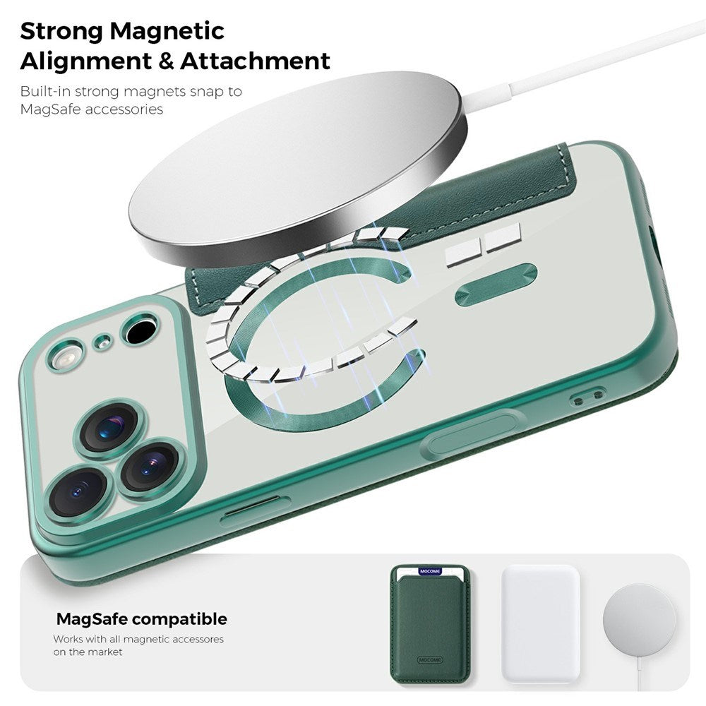 EIDERWOOD iPhone 17 Pro Max Flipp Deksel med Gjennomsiktig Bakside – MagSafe Kompatibel – Grønn