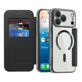 EIDERWOOD iPhone 17 Pro Max Flipp Deksel med Gjennomsiktig Bakside – MagSafe Kompatibel – Svart