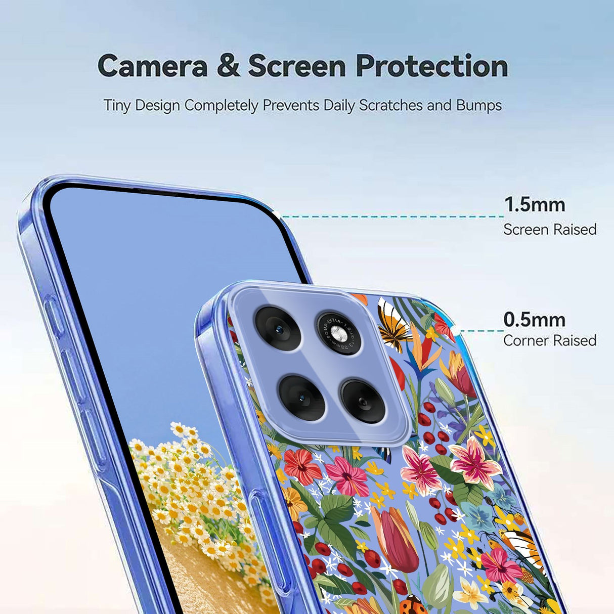 EIDERWOOD Motorola Moto G86 Fleksibelt Plast Deksel m. Print - Blomster