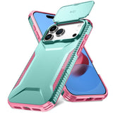 iPhone 18 Pro Max / 17 Pro Max EIDERWOOD Hybrid Plast Deksel m. Cam Slider - Turkis / Rosa