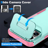 iPhone 18 Pro Max / 17 Pro Max EIDERWOOD Hybrid Plast Deksel m. Cam Slider - Turkis / Rosa