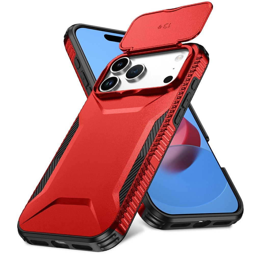 iPhone 18 Pro Max / 17 Pro Max EIDERWOOD Hybrid Plast Deksel m. Cam Slider - Rød