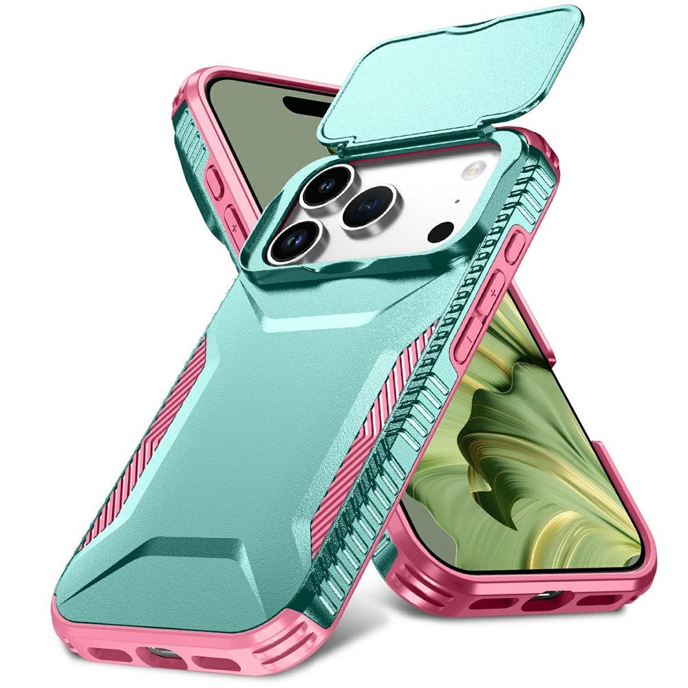 iPhone 18 Pro / 17 Pro EIDERWOOD Hybrid Plast Deksel m. Cam Slider - Turkis / Rosa