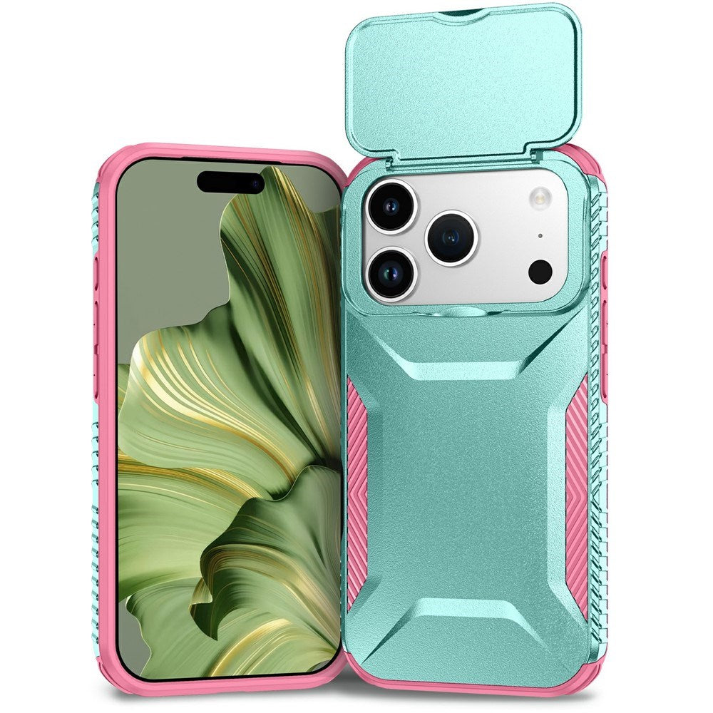 iPhone 18 Pro / 17 Pro EIDERWOOD Hybrid Plast Deksel m. Cam Slider - Turkis / Rosa