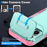 iPhone 18 Pro / 17 Pro EIDERWOOD Hybrid Plast Deksel m. Cam Slider - Turkis / Rosa