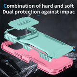 iPhone 18 Pro / 17 Pro EIDERWOOD Hybrid Plast Deksel m. Cam Slider - Turkis / Rosa