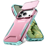 iPhone 18 Pro / 17 Pro EIDERWOOD Hybrid Plast Deksel m. Cam Slider - Rosa / Turkis