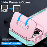 iPhone 18 Pro / 17 Pro EIDERWOOD Hybrid Plast Deksel m. Cam Slider - Rosa / Turkis