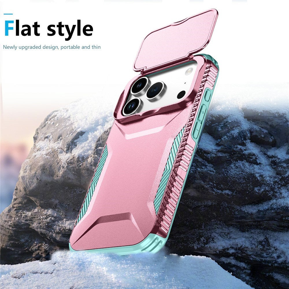 iPhone 18 Pro / 17 Pro EIDERWOOD Hybrid Plast Deksel m. Cam Slider - Rosa / Turkis