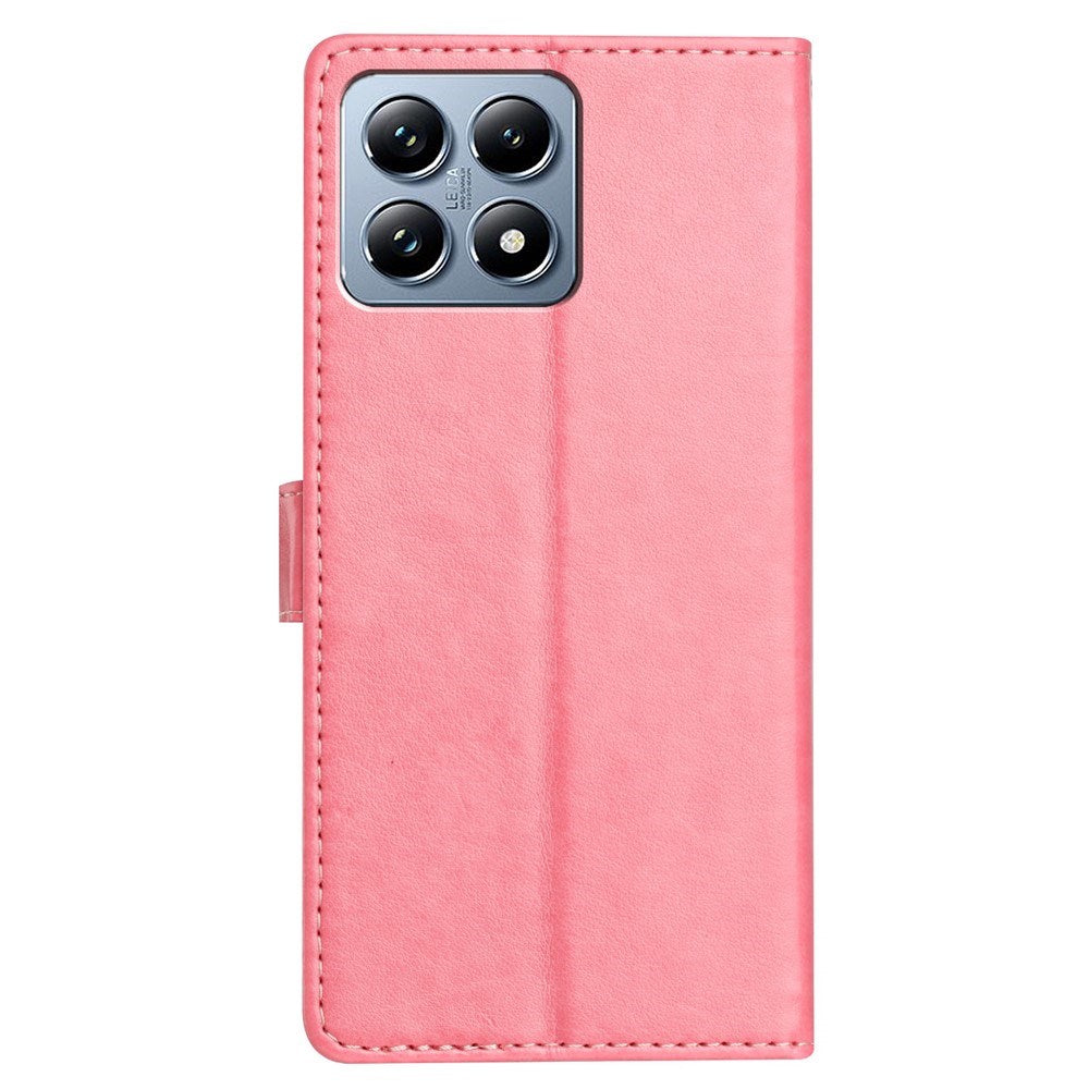 Xiaomi 15T EIDERWOOD Kunstskinn Flippdeksel med Kortholder & Stropp – Rosa