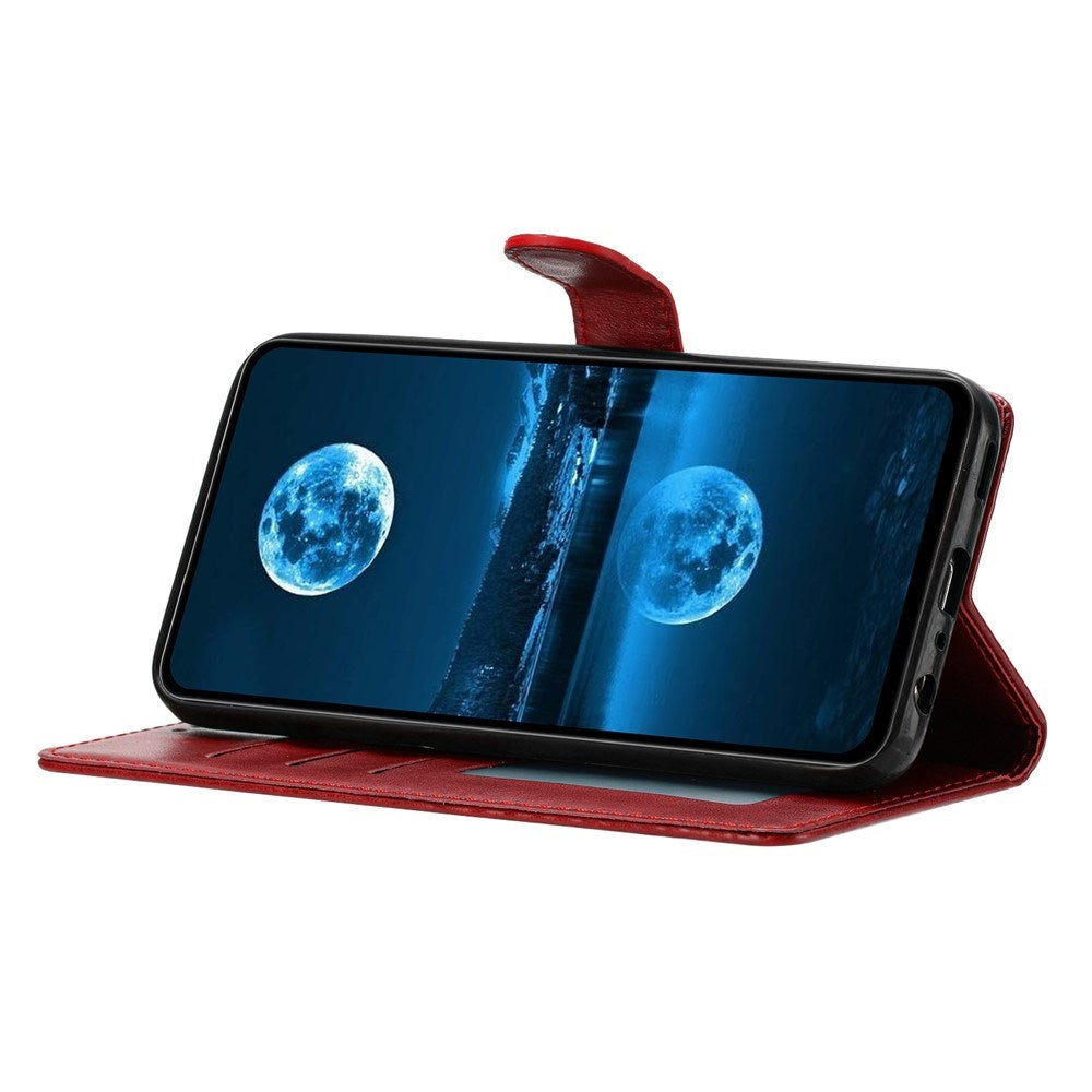Xiaomi 15T EIDERWOOD Kunstskinn Flippdeksel med Kortholder & Stropp – Rød