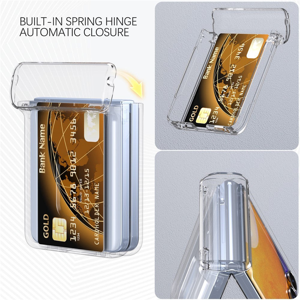EIDERWOOD Samsung Galaxy Z Flip7 FE / Flip6 Hard Plast Deksel m. Kortholder - Gjennomsiktig