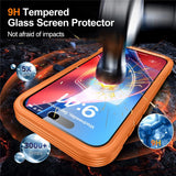 iPhone 18 Pro / 17 Pro Hybrid Plast Deksel m. Innebygd Skjermbeskyttelse - MagSafe Kompatibel - Gjennomsiktig / Oransje