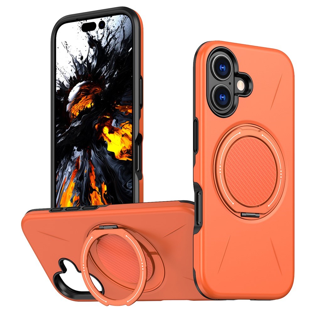 EIDERWOOD iPhone 17 Deksel med Roterende Kickstand – Oransje