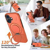 EIDERWOOD iPhone 17 Deksel med Roterende Kickstand – Oransje