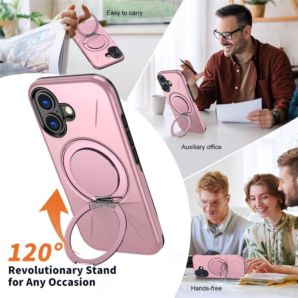 EIDERWOOD iPhone 17 Deksel med Roterende Kickstand – Rosa