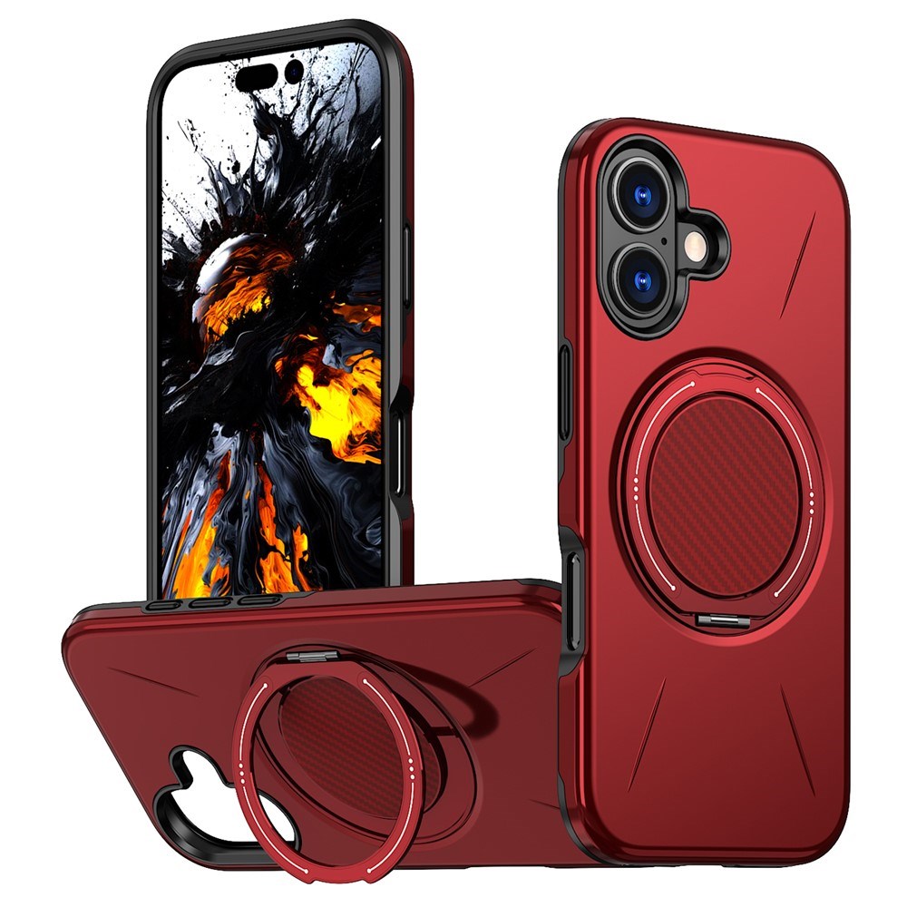 EIDERWOOD iPhone 17 Deksel med Roterende Kickstand – Rød