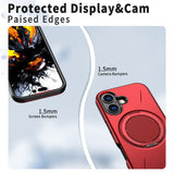 EIDERWOOD iPhone 17 Deksel med Roterende Kickstand – Rød