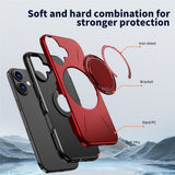 EIDERWOOD iPhone 17 Deksel med Roterende Kickstand – Rød
