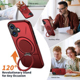 EIDERWOOD iPhone 17 Deksel med Roterende Kickstand – Rød