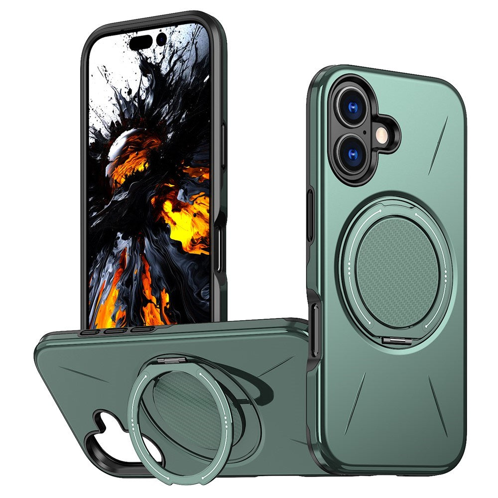 EIDERWOOD iPhone 17 Deksel med Roterende Kickstand – Grønn