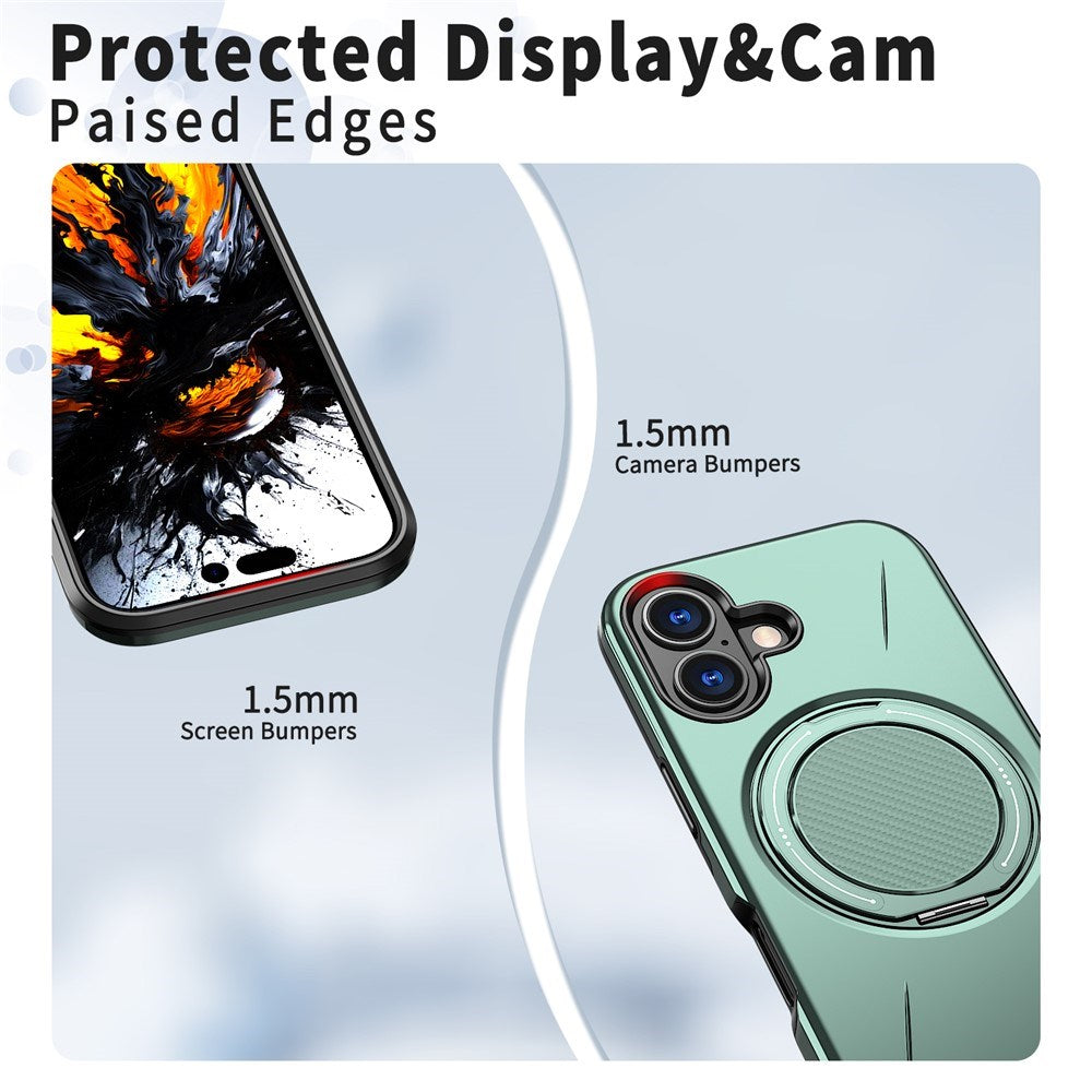 EIDERWOOD iPhone 17 Deksel med Roterende Kickstand – Grønn