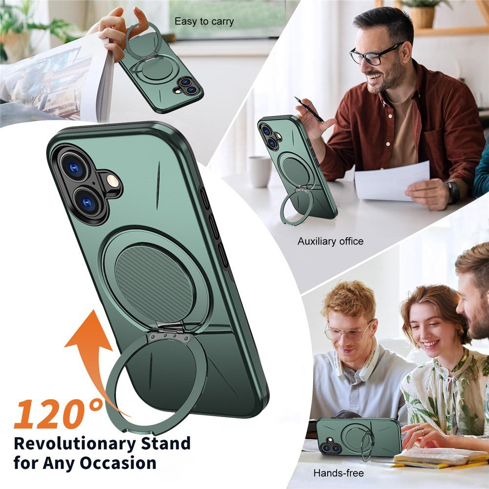 EIDERWOOD iPhone 17 Deksel med Roterende Kickstand – Grønn