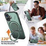 EIDERWOOD iPhone 17 Deksel med Roterende Kickstand – Grønn