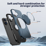 EIDERWOOD iPhone 17 Deksel med Roterende Kickstand – Blå