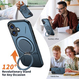 EIDERWOOD iPhone 17 Deksel med Roterende Kickstand – Blå