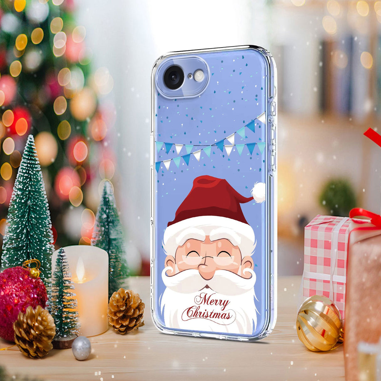 EIDERWOOD iPhone 17e / 16e Fleksibelt Plast Juledeksel med Motiv - Gjennomsiktig / Julenissen