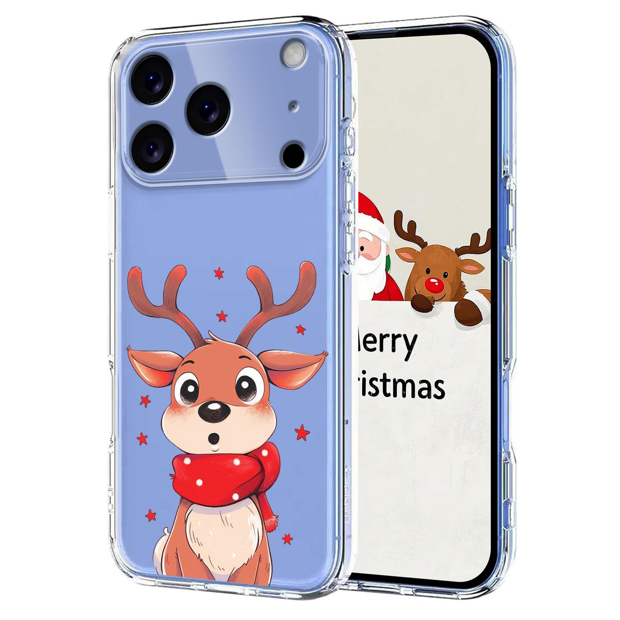 EIDERWOOD iPhone 17 Pro Max Fleksibelt Plast Juledeksel med Motiv - Gjennomsiktig / Reinsdyr