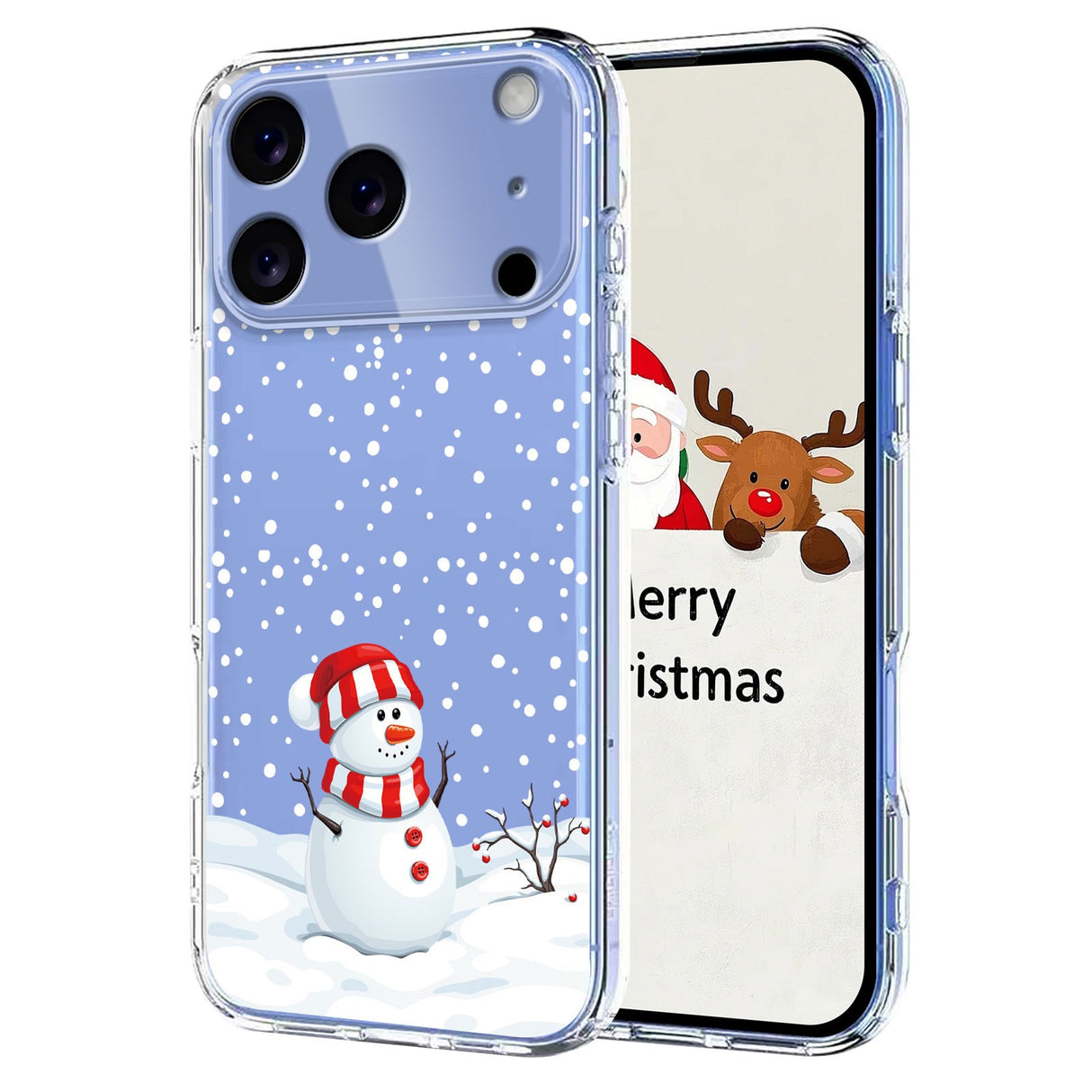EIDERWOOD iPhone 17 Pro Fleksibelt Plast Juledeksel med Motiv - Gjennomsiktig / Snømann