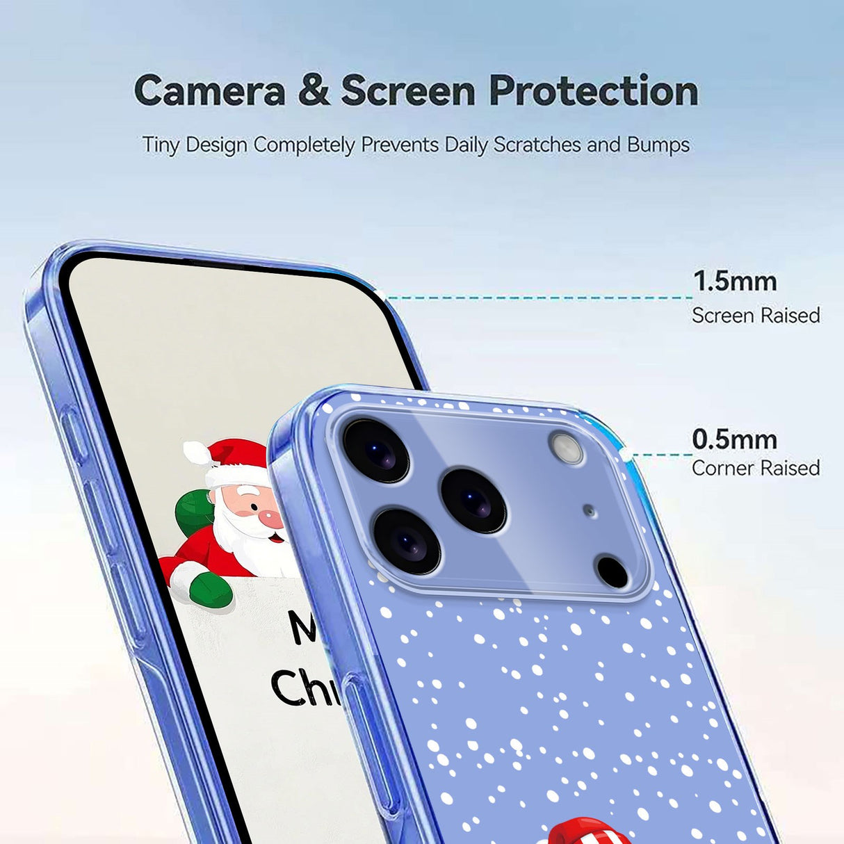 EIDERWOOD iPhone 17 Pro Fleksibelt Plast Juledeksel med Motiv - Gjennomsiktig / Snømann