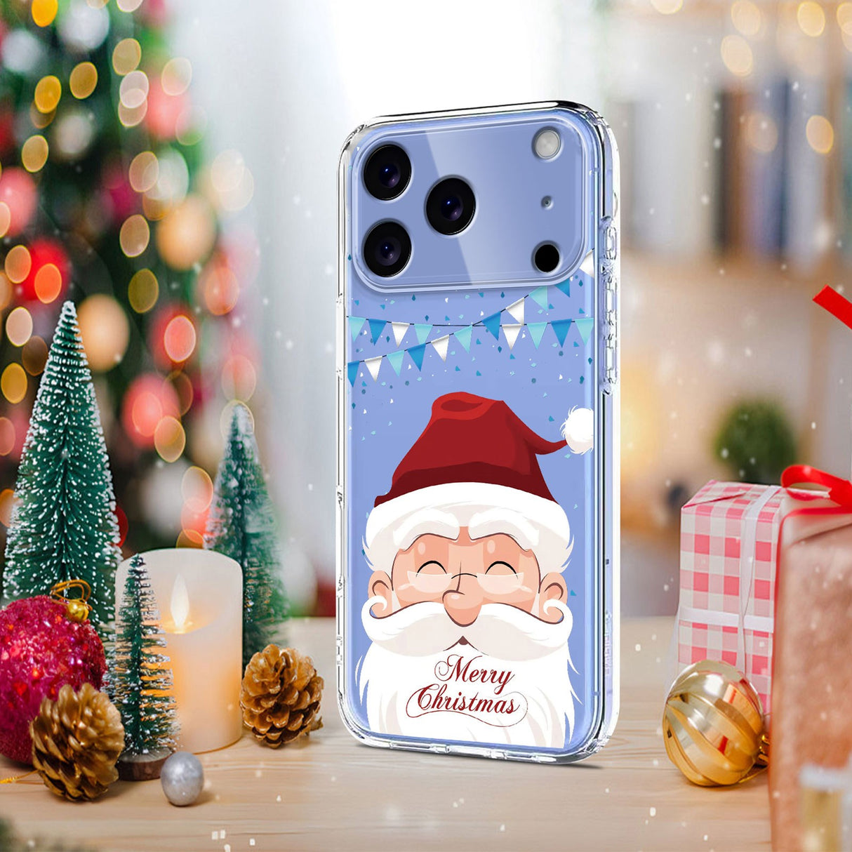EIDERWOOD iPhone 17 Pro Fleksibelt Plast Juledeksel med Motiv - Gjennomsiktig / Julenissen