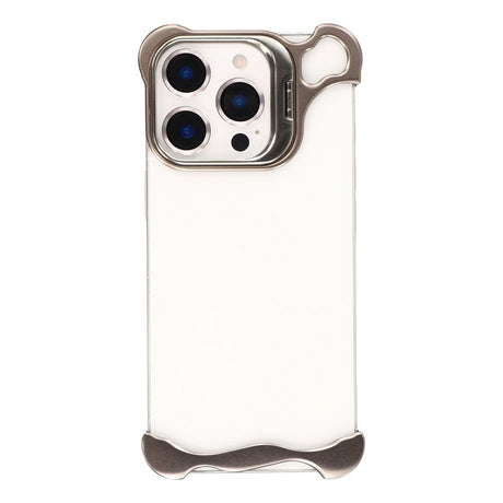 iPhone 16 Pro Todelt Metall Bumper Deksel m. Støttefunksjon & Linsebeskytter - Titanium