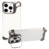 iPhone 16 Pro Todelt Metall Bumper Deksel m. Støttefunksjon & Linsebeskytter - Titanium